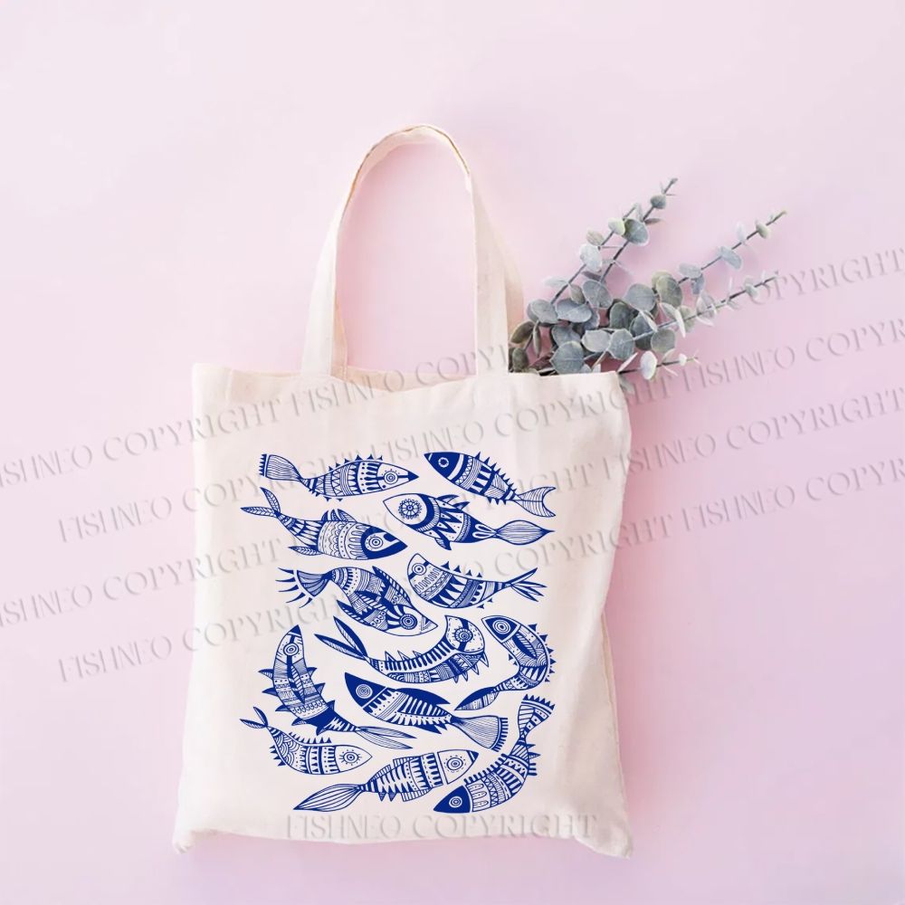 Vintage Fish Graffiti Tote Bag