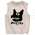 Unisex Monsters Printed Washed Tank Top