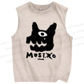 Unisex Monsters Printed Washed Tank Top