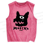 Unisex Monsters Printed Washed Tank Top