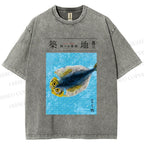 Unisex Tsukiji Fish Market Printed Washed Tee