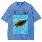 Unisex Tsukiji Fish Market Printed Washed Tee