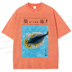 Unisex Tsukiji Fish Market Printed Washed Tee