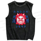 Unisex Andon Printed Washed Tank Top