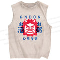 Unisex Andon Printed Washed Tank Top
