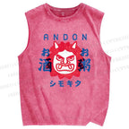 Unisex Andon Printed Washed Tank Top
