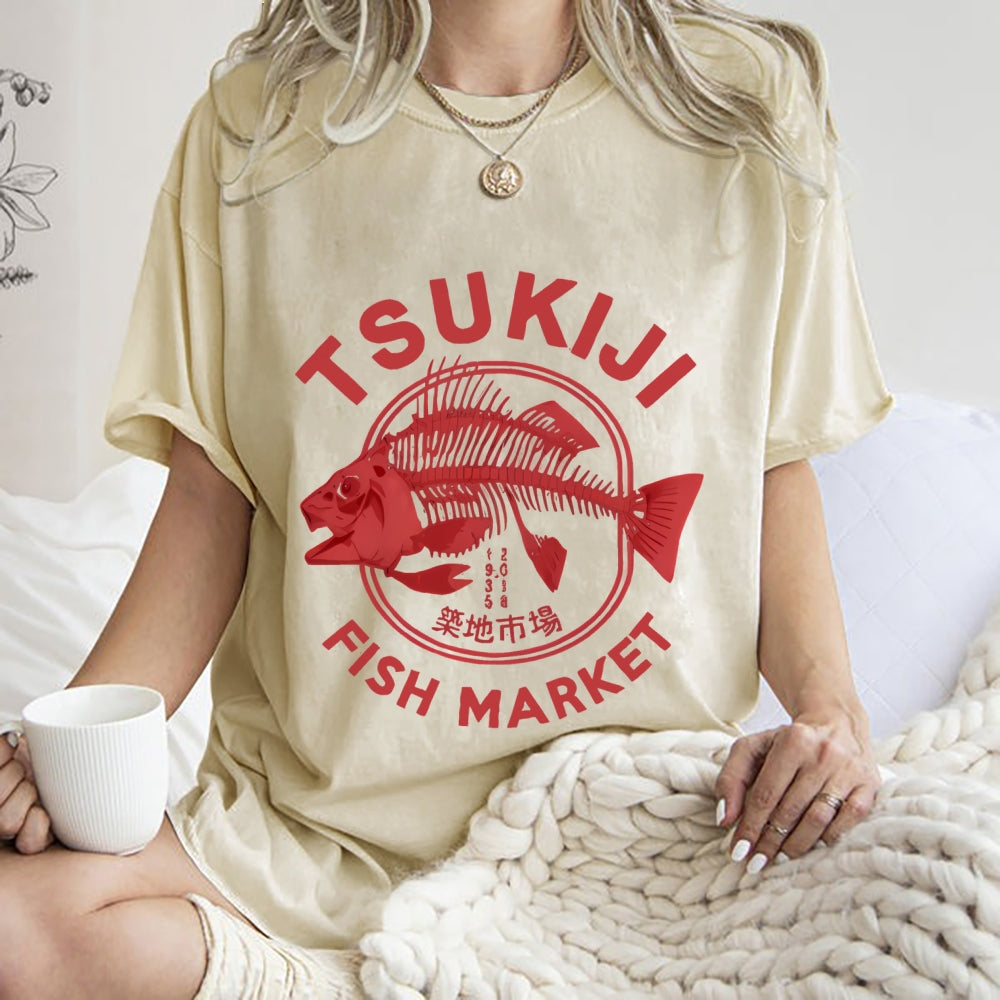 Tsukiji Fish Market Vintage Washed T-shirt