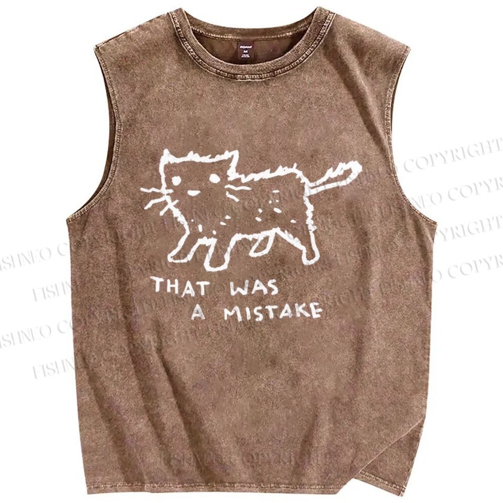 Unisex That Was A Mistake Printed Washed Tank Top