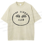 Unisex No Sleep Club Printed Washed Tee