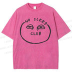 Unisex No Sleep Club Printed Washed Tee