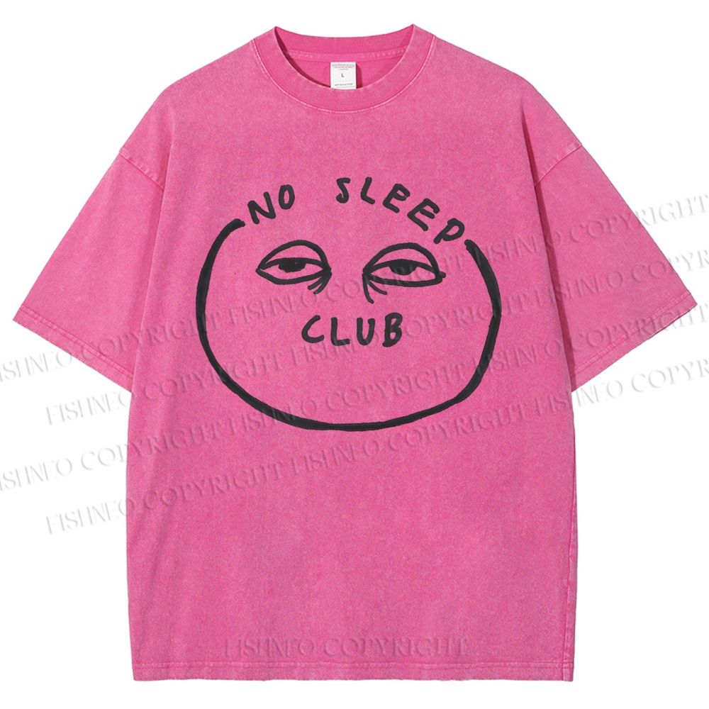 Unisex No Sleep Club Printed Washed Tee