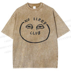 Unisex No Sleep Club Printed Washed Tee