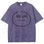 Unisex No Sleep Club Printed Washed Tee