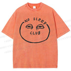 Unisex No Sleep Club Printed Washed Tee