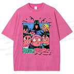 Unisex Cartoon Animation Printed Washed Tee
