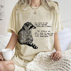 Unisex Vintage Raccoon Printed Washed Tee