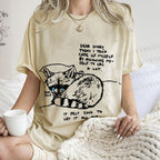 Unisex Vintage Raccoon Crying Printed Washed Tee