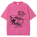 Unisex Vintage Raccoon Crying Printed Washed Tee