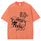 Unisex Vintage Raccoon Crying Printed Washed Tee