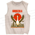 Unisex Funny Goose Godzilla Goosezilla Printed Washed Tank Top