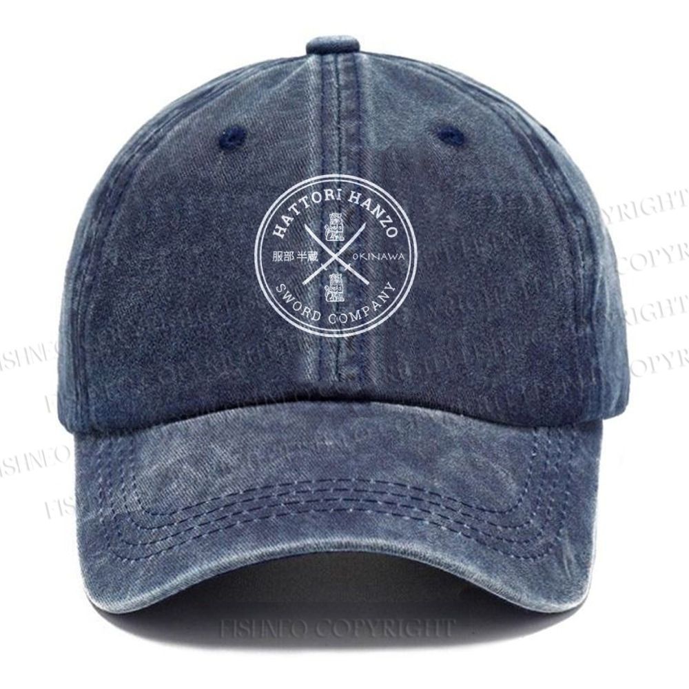Unisex Hattori Hanzo Komainu Okinawa Sword Company Japanese Style Vintage Casual Washed Cap