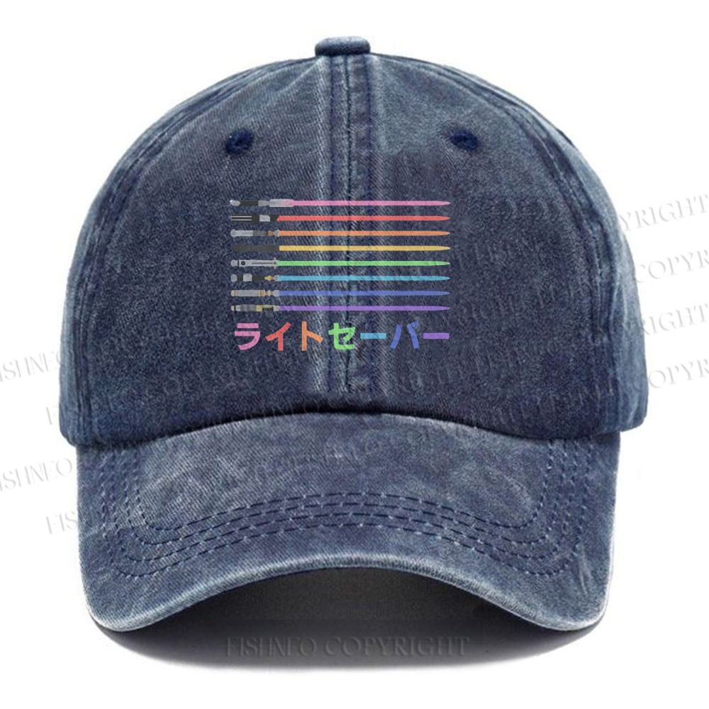 Unisex Lightsaber Vintage Casual Washed Cap