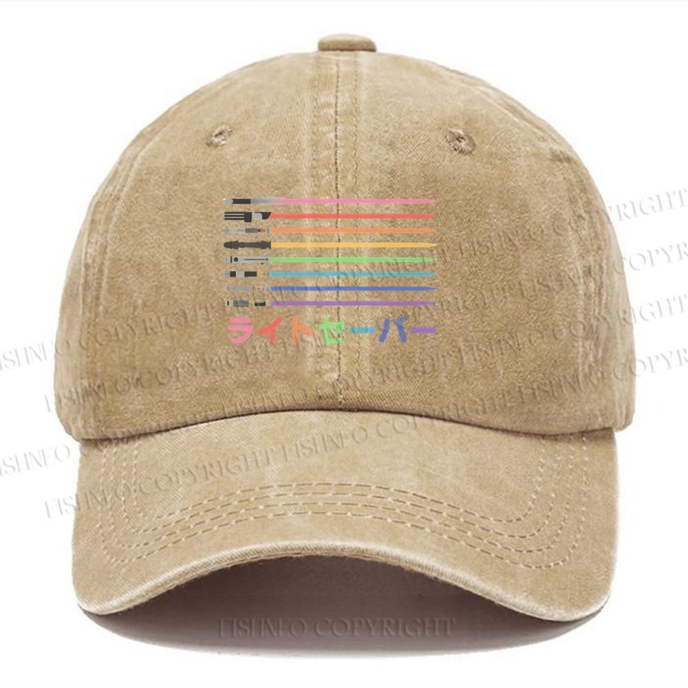 Unisex Lightsaber Vintage Casual Washed Cap