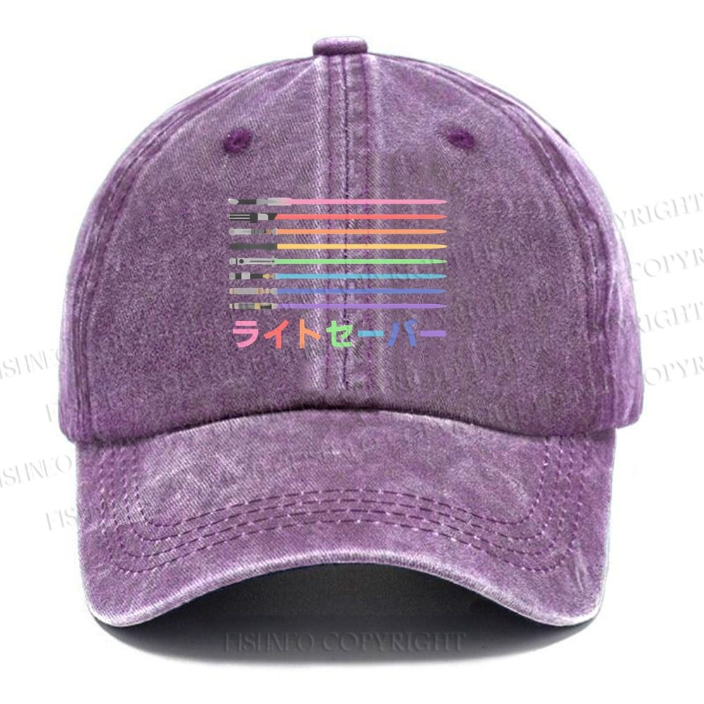 Unisex Lightsaber Vintage Casual Washed Cap