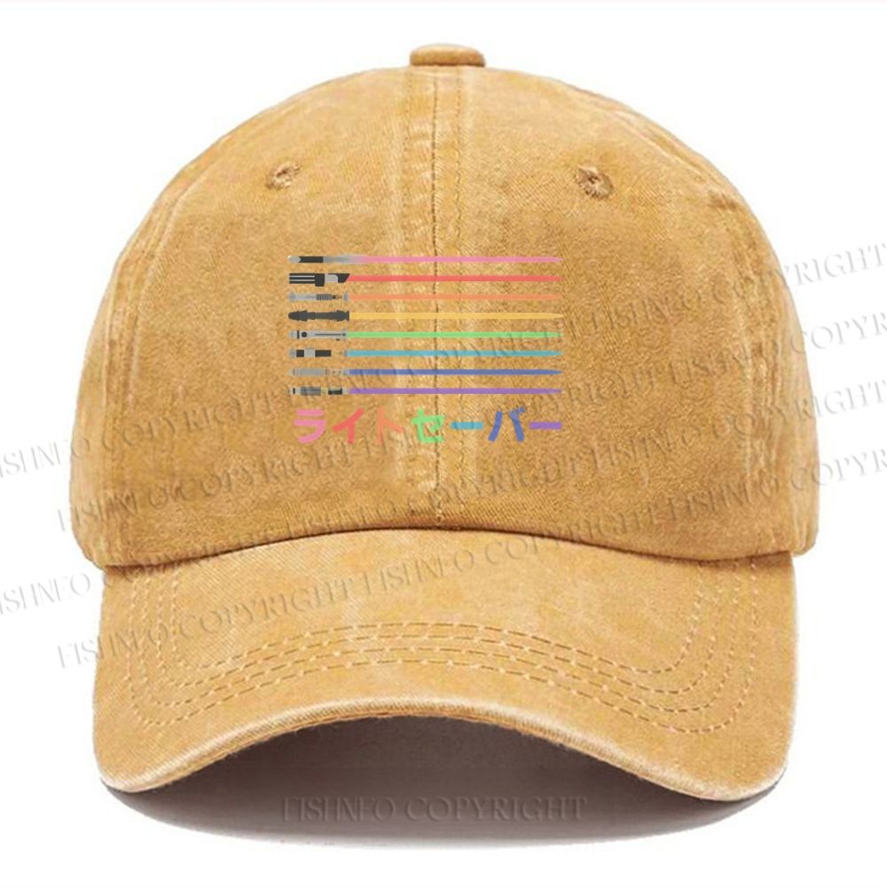 Unisex Lightsaber Vintage Casual Washed Cap