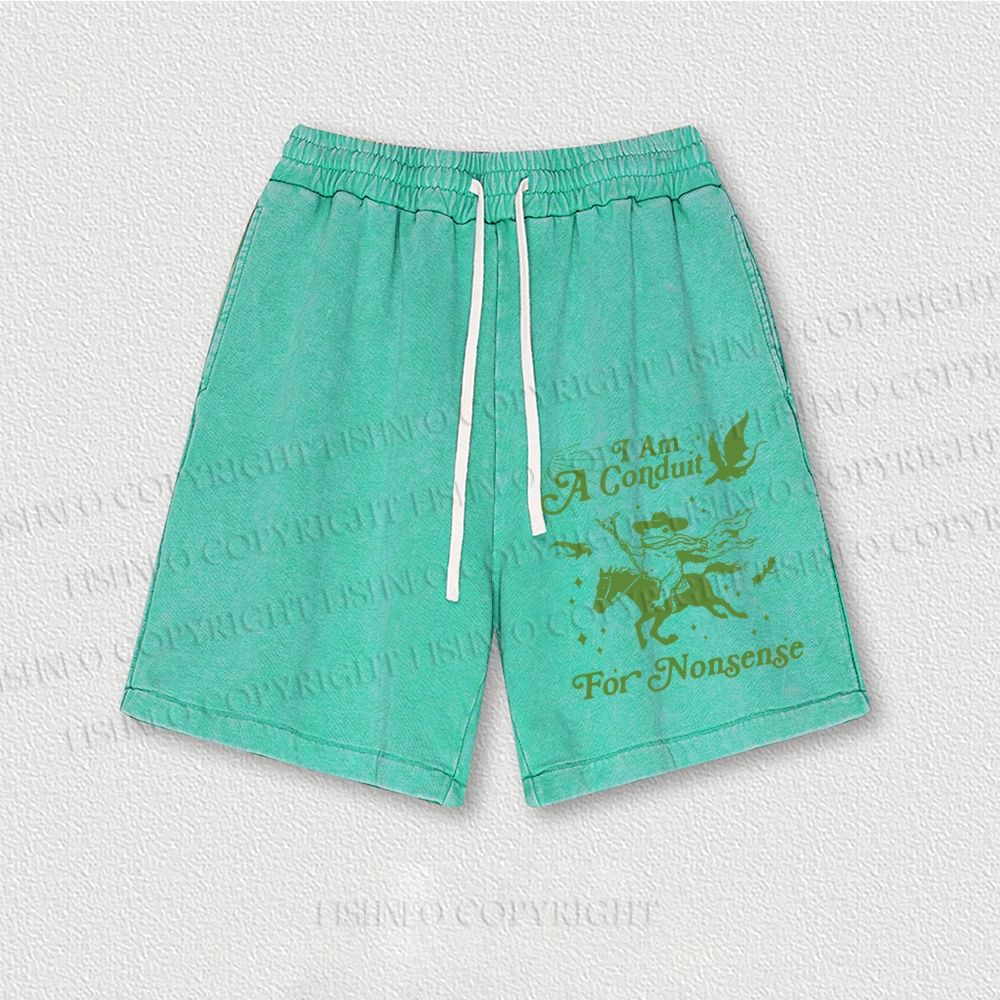 Vintage Frog I am a Conduit For Nonsense Washed Vintage Shorts