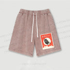 Cute Black Cat Japanese Washed Vintage Shorts