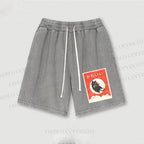 Cute Black Cat Japanese Washed Vintage Shorts