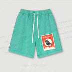 Cute Black Cat Japanese Washed Vintage Shorts