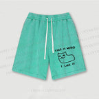 Silly Cat This Is Weird I Like It Washed Vintage Shorts
