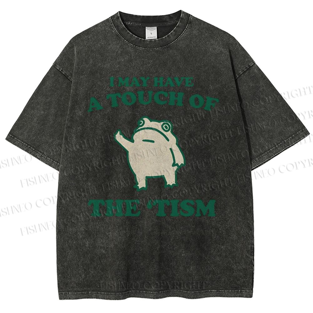 Unisex Frog Printed Washed Tee
