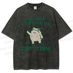 Unisex Frog Printed Washed Tee