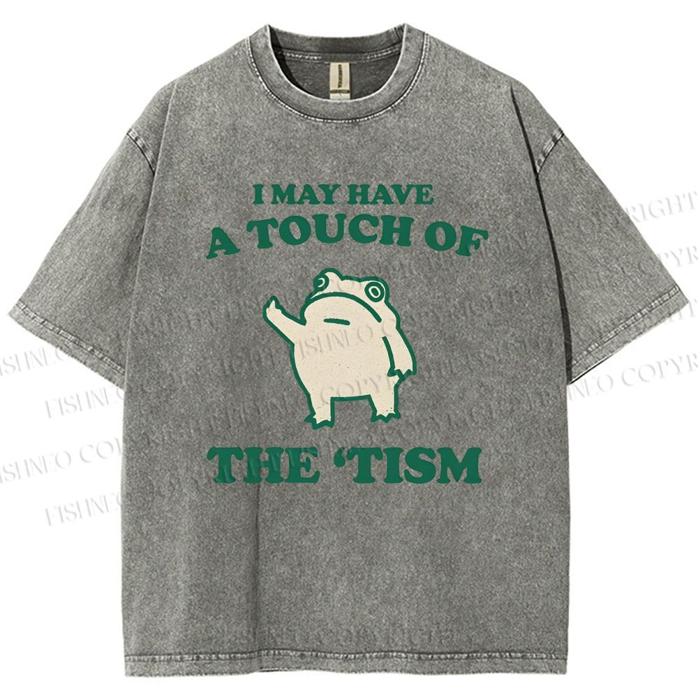 Unisex Frog Printed Washed Tee