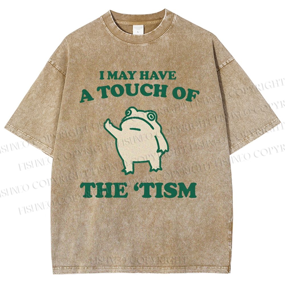 Unisex Frog Printed Washed Tee