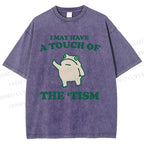 Unisex Frog Printed Washed Tee