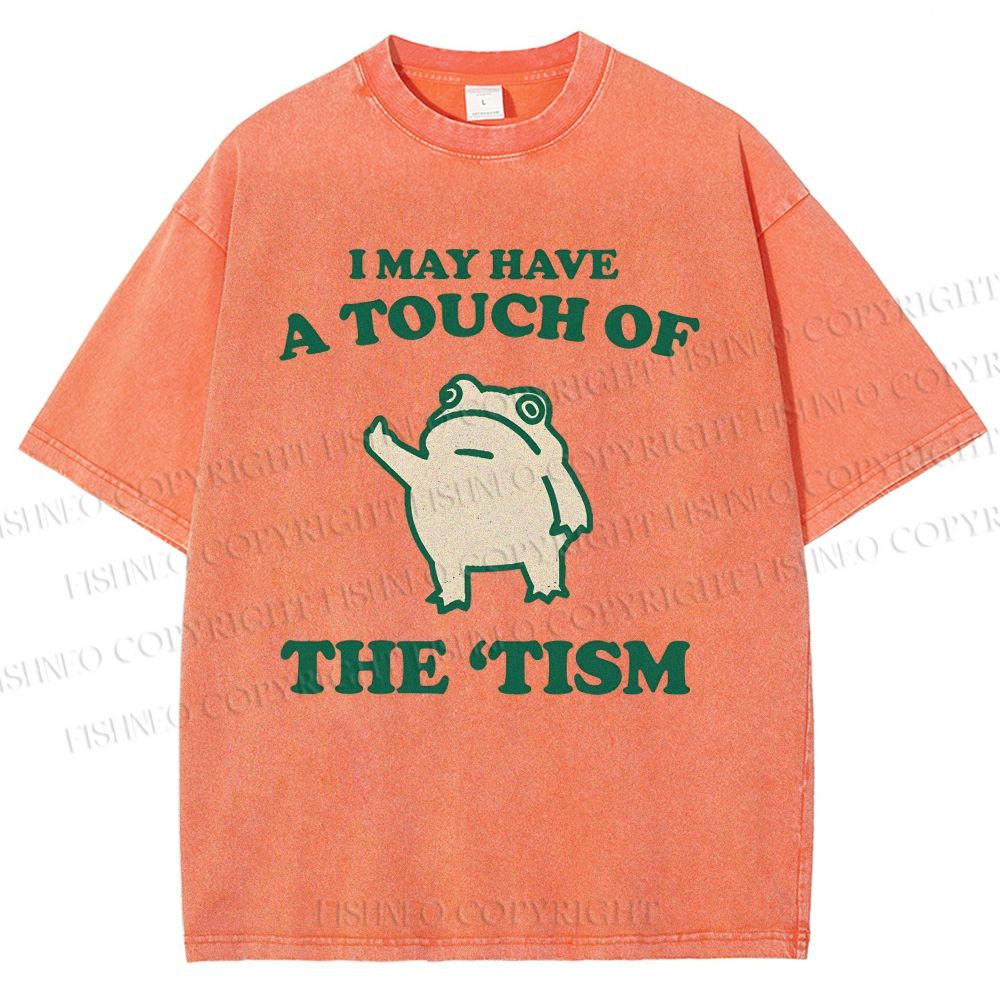 Unisex Frog Printed Washed Tee