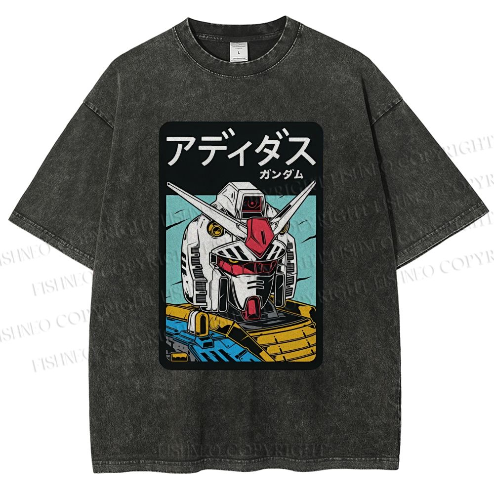 Unisex Gundam RX Printed Washed Tee