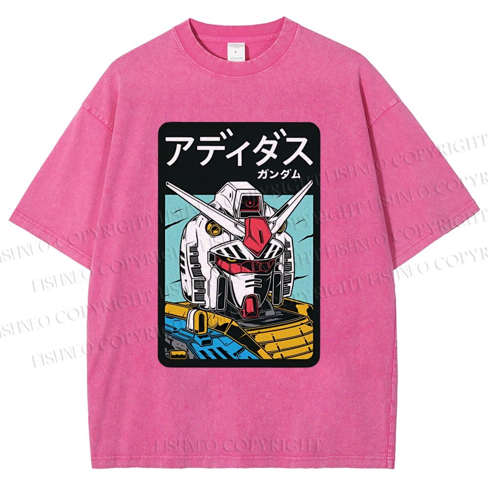 Unisex Gundam RX Printed Washed Tee