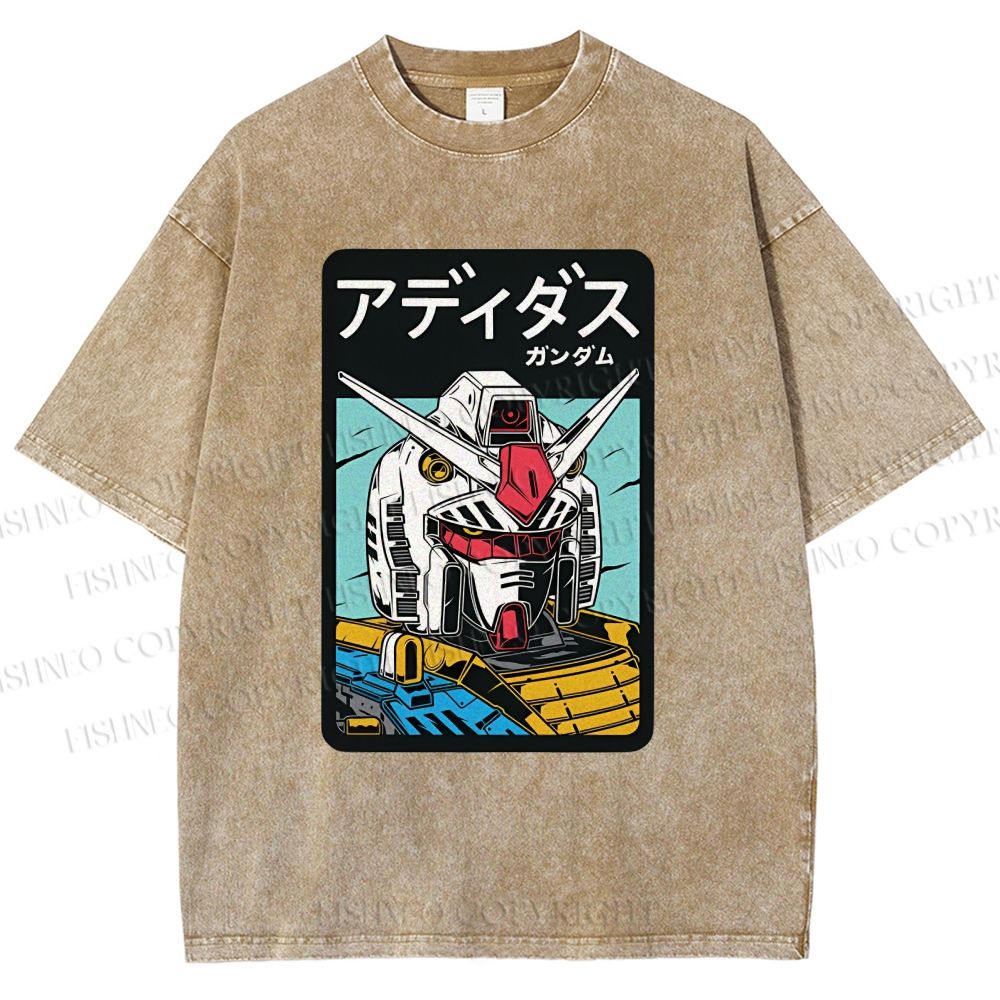 Unisex Gundam RX Printed Washed Tee
