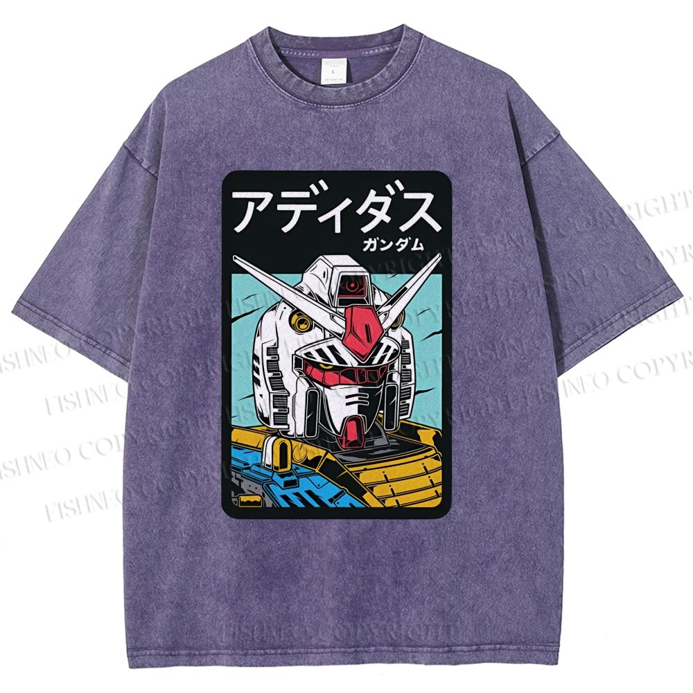 Unisex Gundam RX Printed Washed Tee