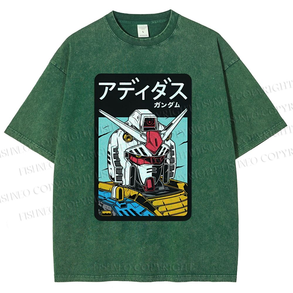 Unisex Gundam RX Printed Washed Tee