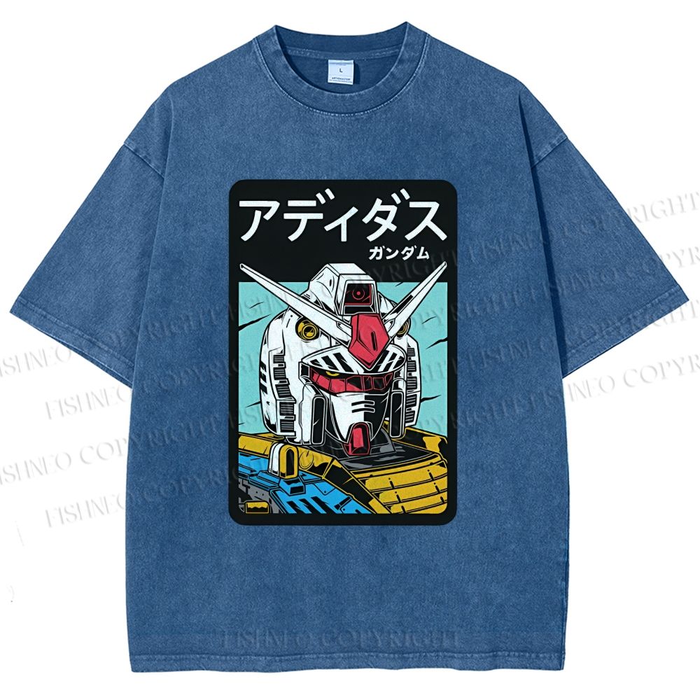 Unisex Gundam RX Printed Washed Tee
