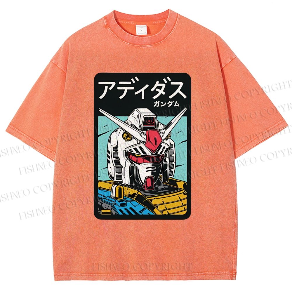 Unisex Gundam RX Printed Washed Tee