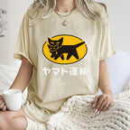 Yamato Transport TA-Q-BIN Cat Vintage Wash Japanese Design T-Shirt