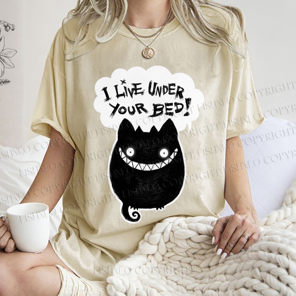 Unisex I Live Under Your Bed Printed Washed Tee