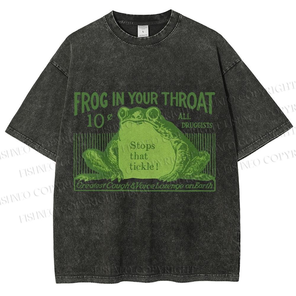 Unisex Frog In Your Throat Printed Washed Tee